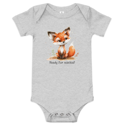 Baby short sleeve onesie: foxy mischief