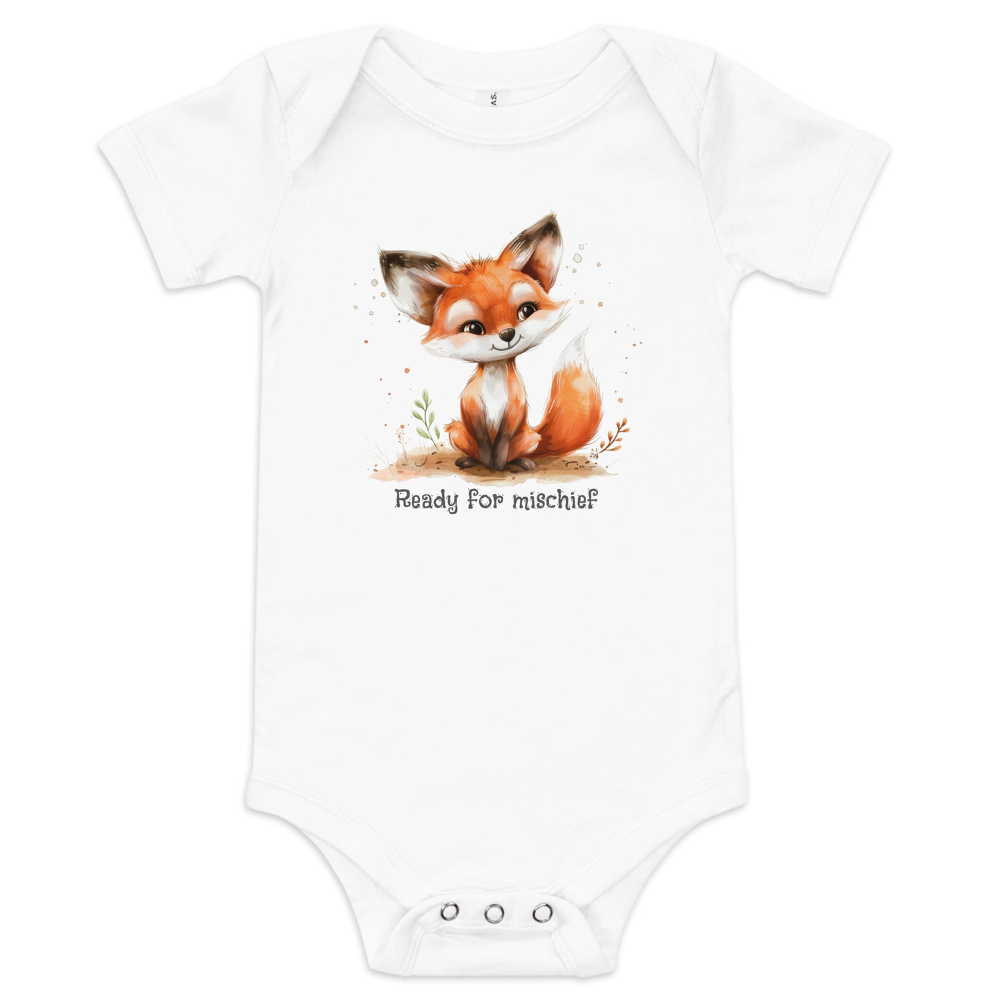 Baby short sleeve onesie: foxy mischief